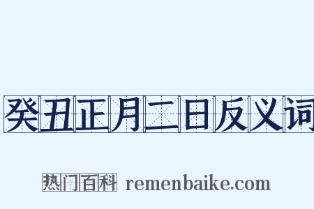 癸丑正月二日反义词是什么意思的图片